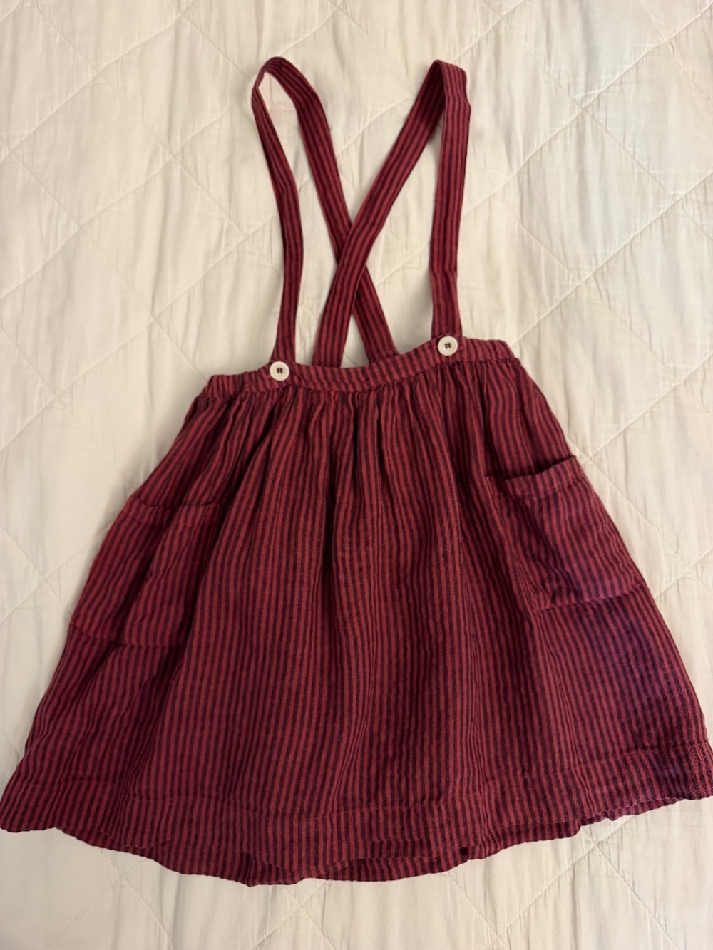 Caramel pinafore skirt girls size 6